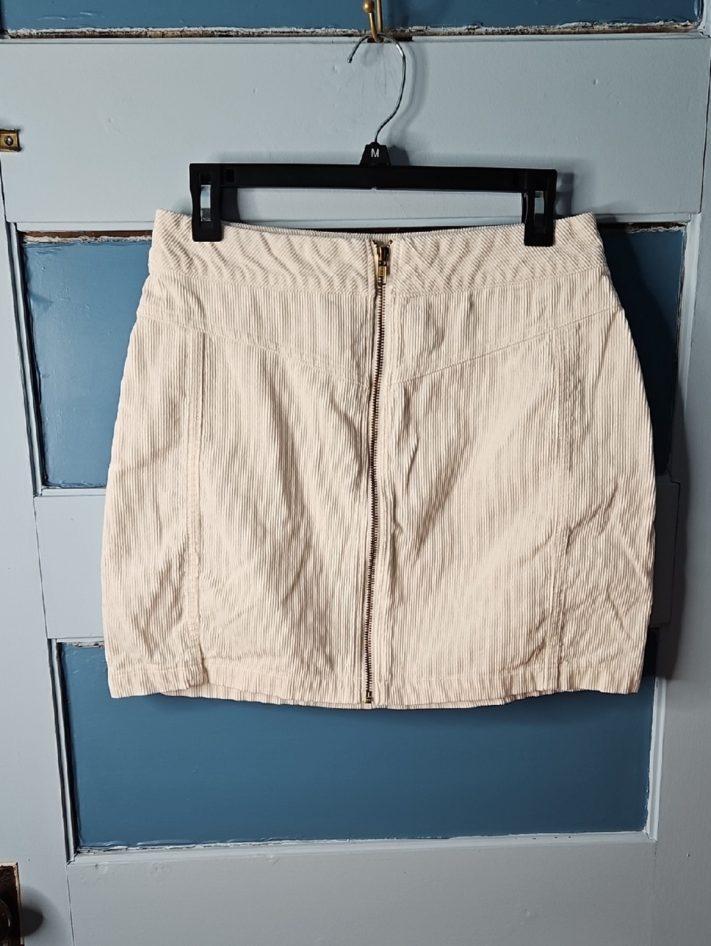 Wild Fable Women's Cream Zip-Front Corduroy Skirt 10